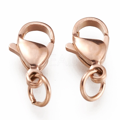 Ion Plating(IP) 304 Stainless Steel Lobster Claw Clasps STAS-G240-01D-RG-1