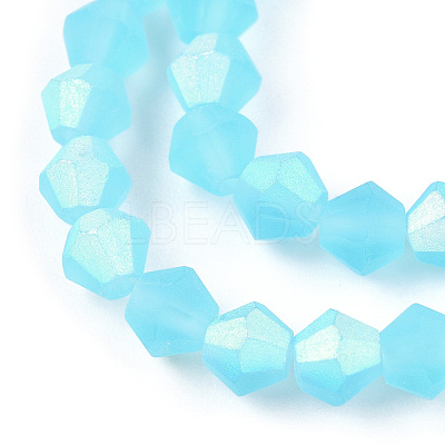 Imitate Austrian Crystal Bicone Frosted Glass Beads Strands EGLA-A039-T4mm-MB20-1