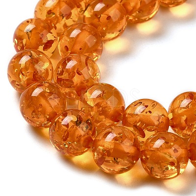Resin Imitation Amber Beads Strands RESI-Z017-01B-1