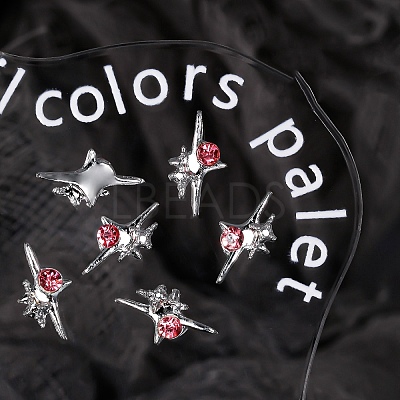 Star Alloy Rhinestone Cabochons MRMJ-WH0075-114-27-1