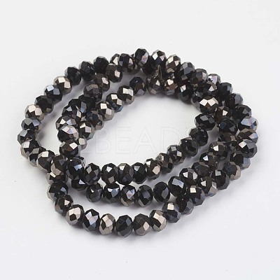 Electroplate Opaque Glass Beads Strands EGLA-A034-P1mm-P01-1