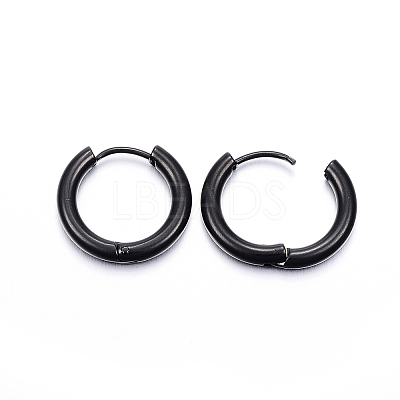 304 Stainless Steel Huggie Hoop Earrings LS-EJEW-F111-18mm-B-1