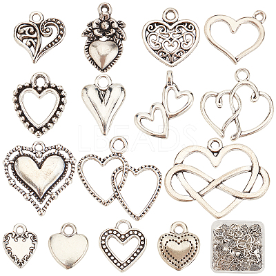 90Pcs 15 Style Tibetan Style Alloy Pendants TIBEP-SC0002-12-1