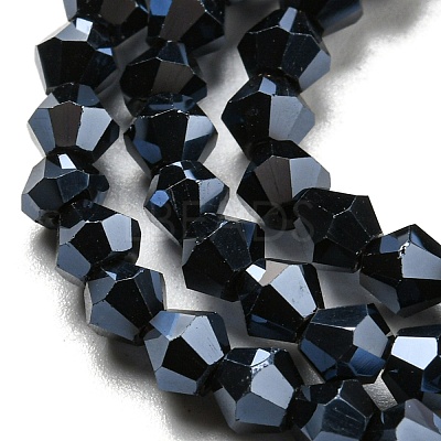 Opaque Solid Color Electroplate Glass Beads Strands EGLA-A039-P3mm-A17-1