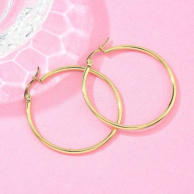 Ion Plating(IP) 304 Stainless Steel Hoop Earrings LS-EJEW-N0016-11G-F-1