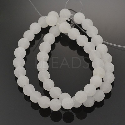 Natural White Jade Round Beads Strands G-D662-4mm-1