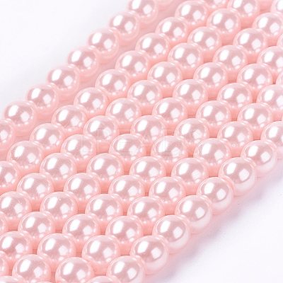Eco-Friendly Dyed Glass Pearl Beads Strands HY-A008-6mm-RB033-1