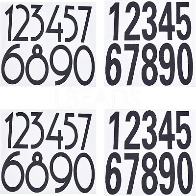 SUPERFINDING 8 Sheets 2 Style PET Sticker Reflective Self Adhesive Vinyl Waterproof 0-9 Number DIY Decorations for Mailbox DIY-FH0002-78-1
