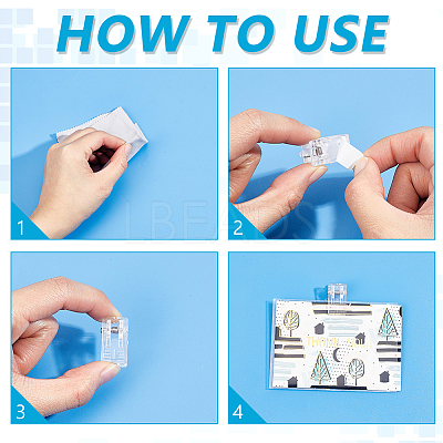 50Pcs Plastic Self-adhesion Photo Paper Craft Clips AJEW-GA0009-88-1