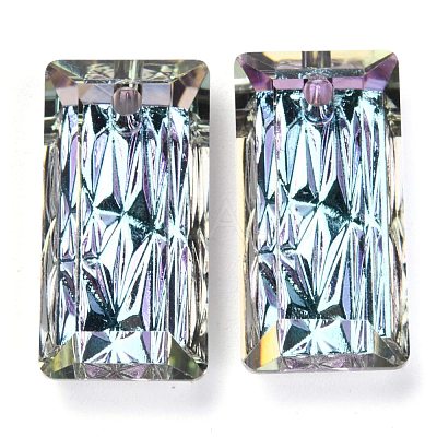 Embossed Glass Rhinestone Pendants GLAA-J101-07B-001VL-1