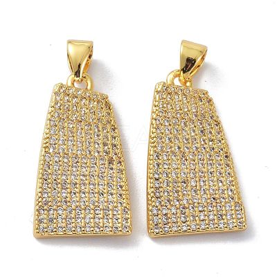 Brass Cubic Zirconia Pendants KK-B047-16G-1