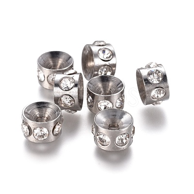 304 Stainless Steel Crystal Rhinestone Beads STAS-E474-54C-P-1