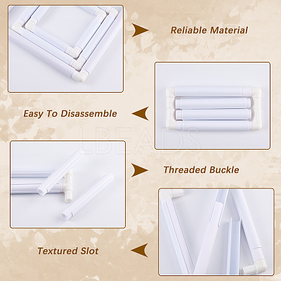 3 Stes 3 Styles Plastic Cross Stitch Embroidery Hoops DIY-CP0012-44C-1
