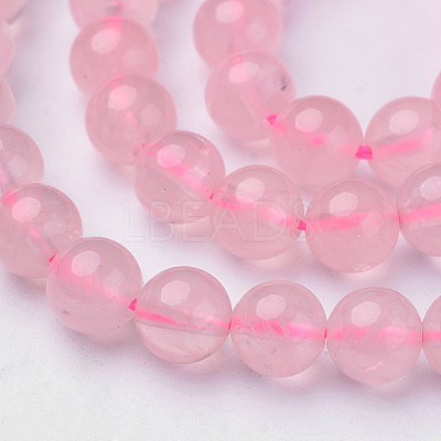 Pink Color Natural Madagascar Rose Quartz Beads Strands G-D809-22-6mm-1