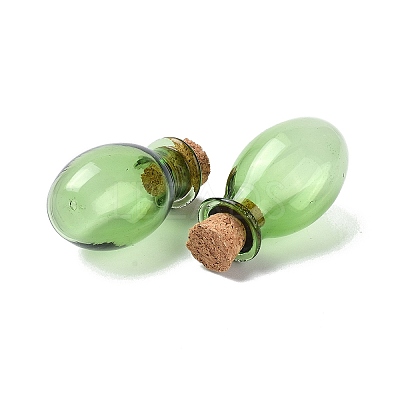 Oval Glass Cork Bottles Ornament LS-AJEW-O032-03F-1