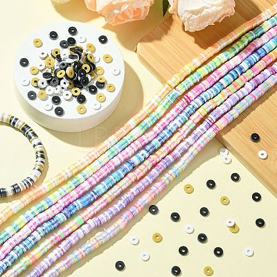 8 Strands 8 Colors Handmade Polymer Clay Beads CLAY-CJ0001-93-1