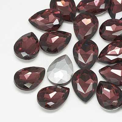 Pointed Back Glass Rhinestone Cabochons RGLA-T081-10x14mm-18-1