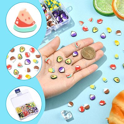 56G 8 Styles Handmade Polymer Clay Cabochons CLAY-FS0001-48-1