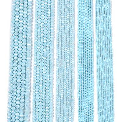Electroplate Glass Beads Strands EGLA-A044-P1mm-B06-1
