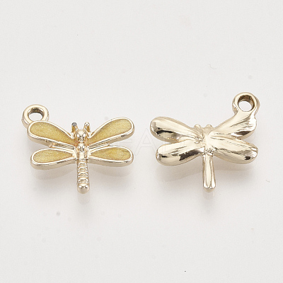 Light Gold Plated Alloy Charms X-ENAM-T009-02D-1