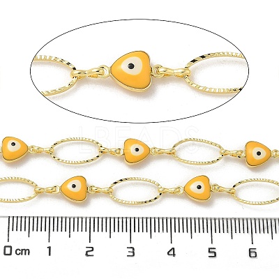 Rack Plating Brass Enamel Link Chains CHC-P012-09G-02-1