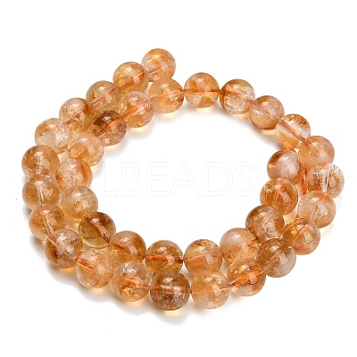 Hearted Natural Citrine Beads Strands GG-T002-A01-10mm-1