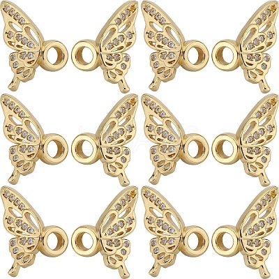 10 Sets Brass Micro Pave Clear Cubic Zirconia Pendants KK-SC0004-15-1