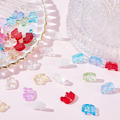 120Pcs 10 Colors Transparent Glass Beads GLAA-DC0001-36-1