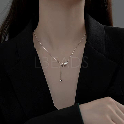4Pcs 4 Style Rhodium Plated 925 Sterling Silver Box Chain Extender STER-BBC0007-17P-1