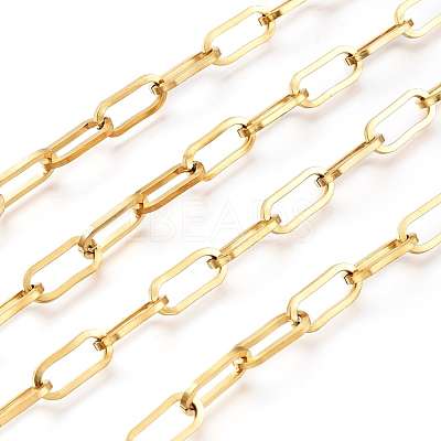 Ion Plating(IP) 304 Stainless Steel Paperclip Chains CHS-D030-02G-1