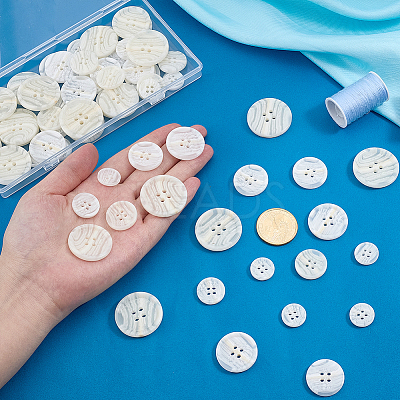 70Pcs 7 Styles Resin Buttons BUTT-PH0001-73-1