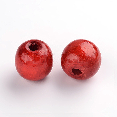 Dyed Natural Wood Beads TB095Y-1-1