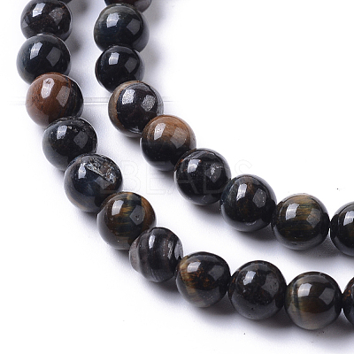 Grade AB Natural Blue Tiger Eye(Dyed & Heated) Beads Strands G-I261-D01-6mm-1