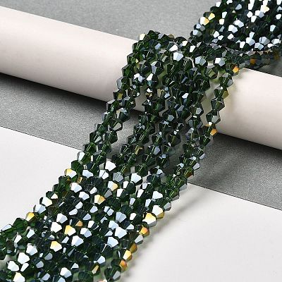 Transparent Electroplate Glass Beads Strands GLAA-F029-4mm-A25-1