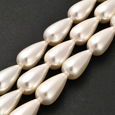 Electroplate Shell Pearl Beads Strands BSHE-G010-10x20mm-01-1