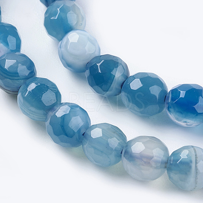 Natural Stripe Agate Beads Strands G-G581-6mm-05-1