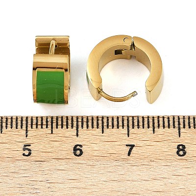 304 Stainless Steel Enamel Hoop Earrings EJEW-K268-20G-02-1