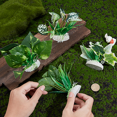 4Pcs 4 Styles Plastic Sea Grass Display Decorations DJEW-GF0001-85-1