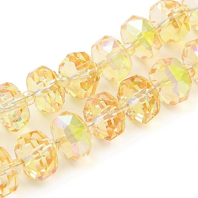 Transparent Electroplat Glass Beads Strands EGLA-P062-01A-HP02-1