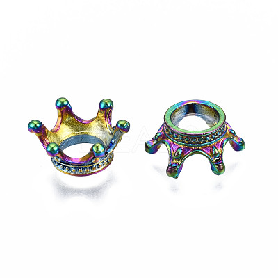Rainbow Color Alloy Bead Caps PALLOY-N163-101-NR-1