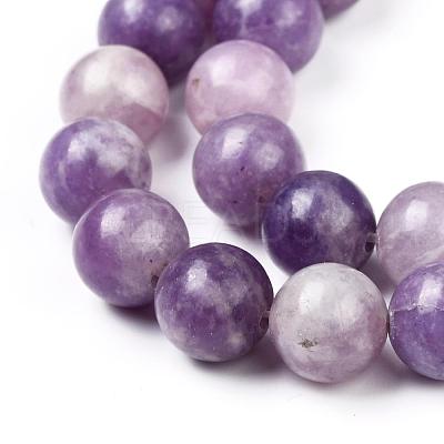 Natural Lepidolite/Purple Mica Stone Beads Strands G-K415-8mm-1