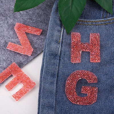 Alphabet Rhinestone Patches FW-TAC0001-01D-1