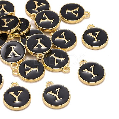 Golden Plated Alloy Charms LS-ENAM-S118-02Y-1