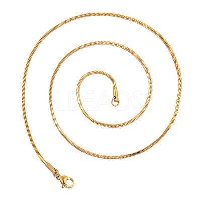1.5mm 304 Stainless Steel Square Snake Chain Necklaces TW4888-1-1