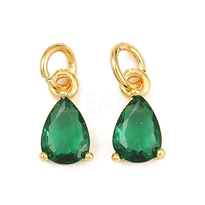 Brass Pave Cubic Zirconia Charms KK-K340-51G-08-1