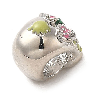 Brass Rhinestone European Beads X1-KK-A203-03P-1