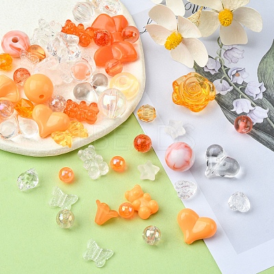 Opaque & Transparent Acrylic Beads MACR-YW0002-01B-1