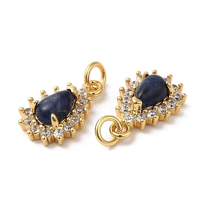Natural Sodalit Teardrop Charms G-A034-03G-1