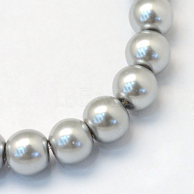Baking Paint Pearlized Glass Pearl Round Bead Strands X-HY-Q003-10mm-34-1