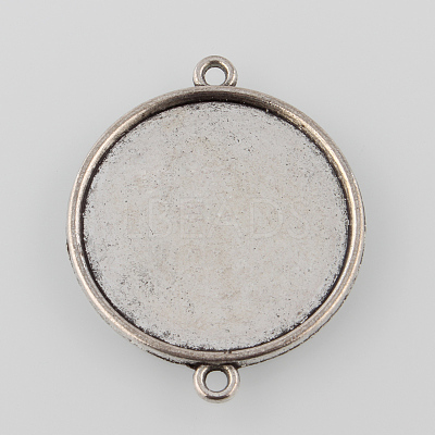 Tibetan Style Alloy Cabochon Connector Settings TIBE-M022-14AS-1